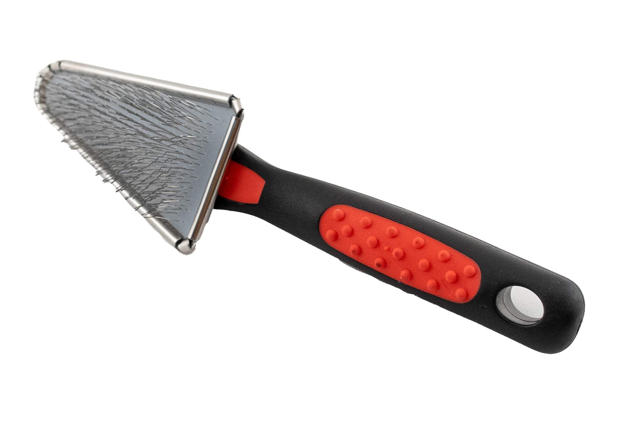 RYAN'S PET SUPPLIES brosse triangle vue de face montrant prise antidérapante et confort