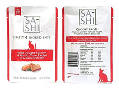 Sa-Shi gros plan des morceaux de saumon et thon dans bouillon parfumé