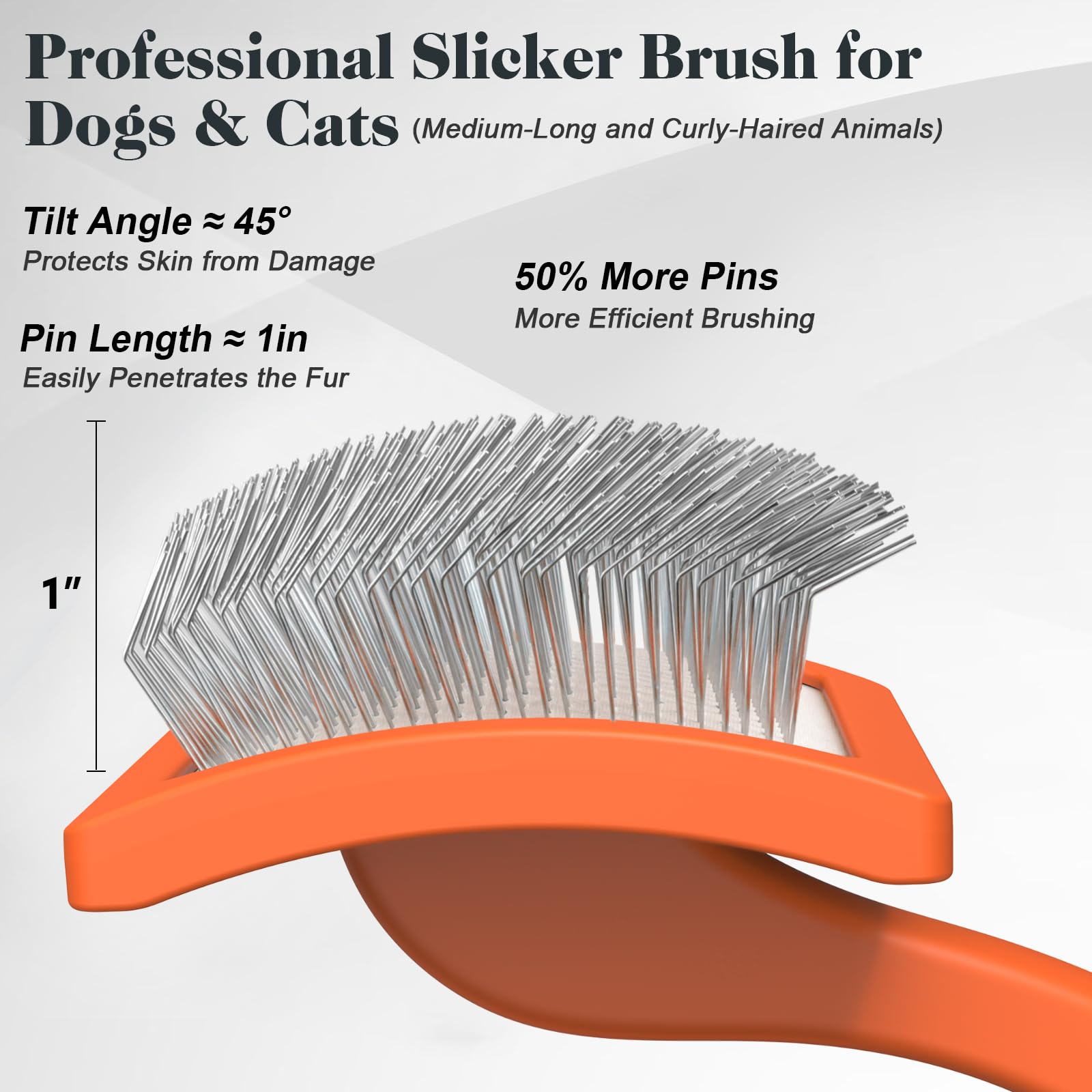 Saccison brosse détail picots extra-longs pour atteindre le sous-poil