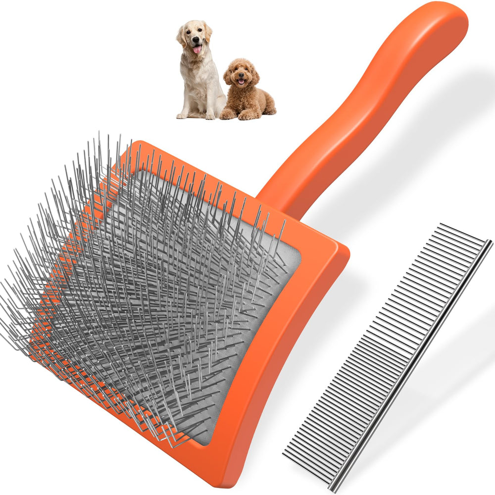 Saccison brosse slicker face avant montrant picots pour démêlage efficace