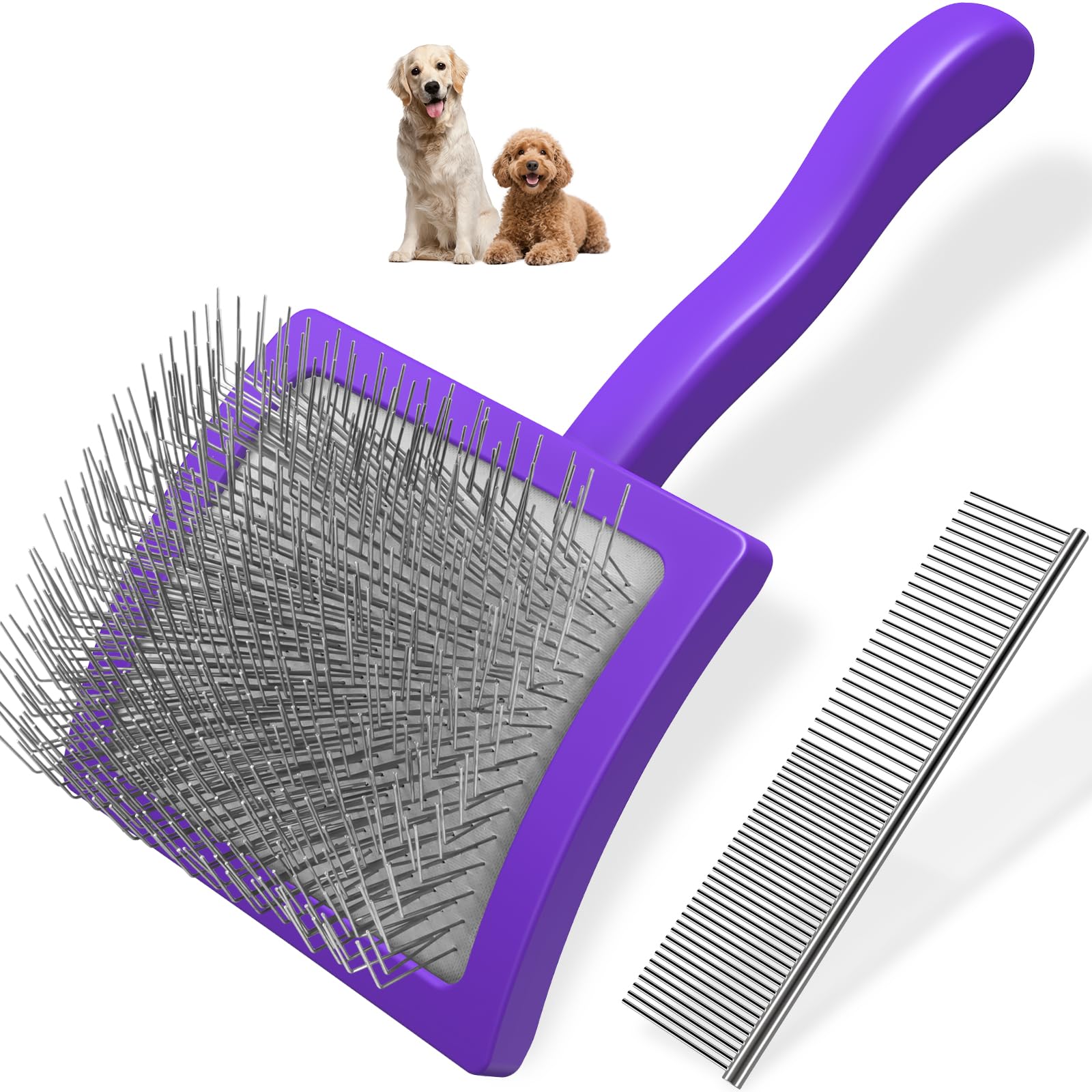Saccison brosse slicker face avant montrant poignée ergonomique et performance