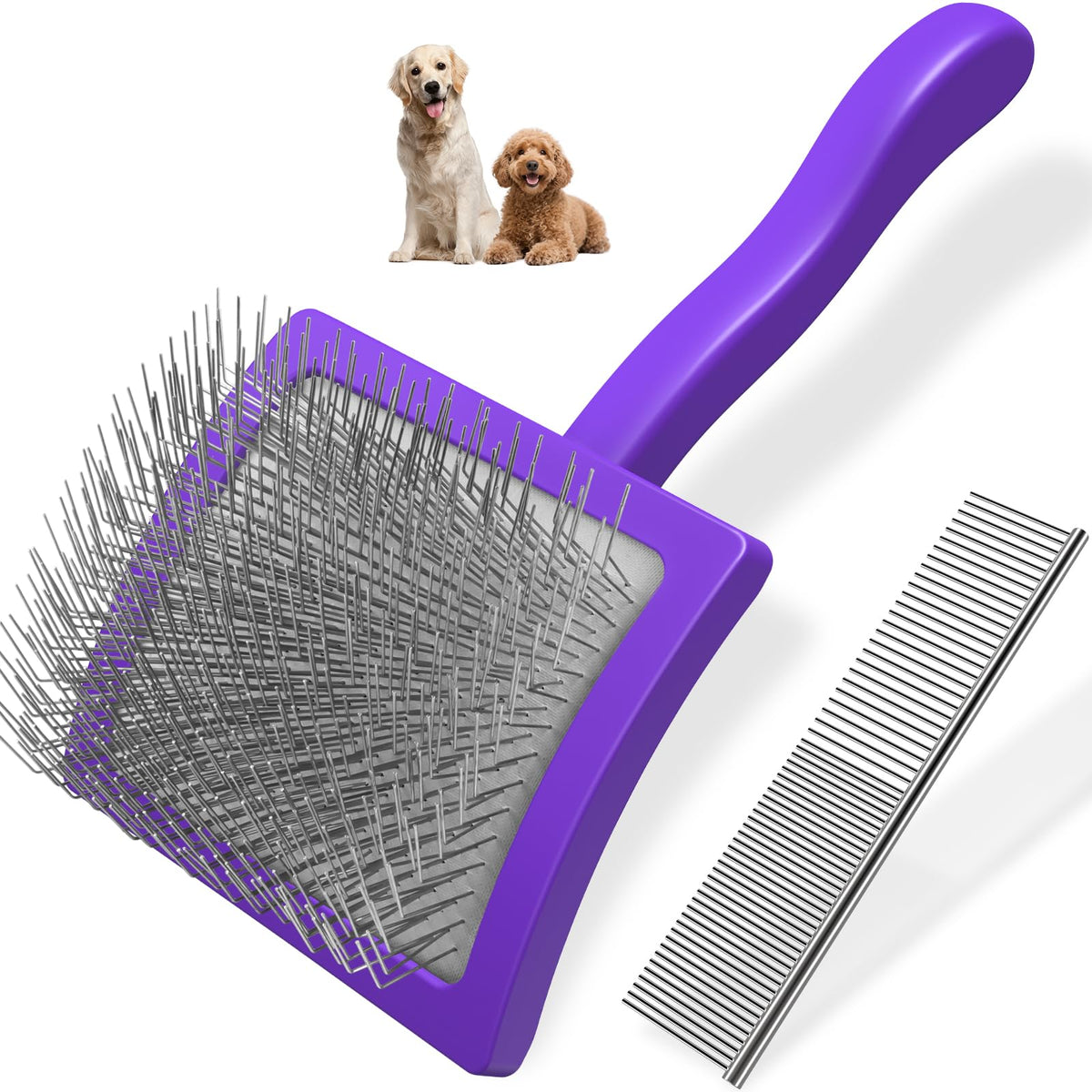 Saccison brosse slicker face avant montrant poignée ergonomique et performance