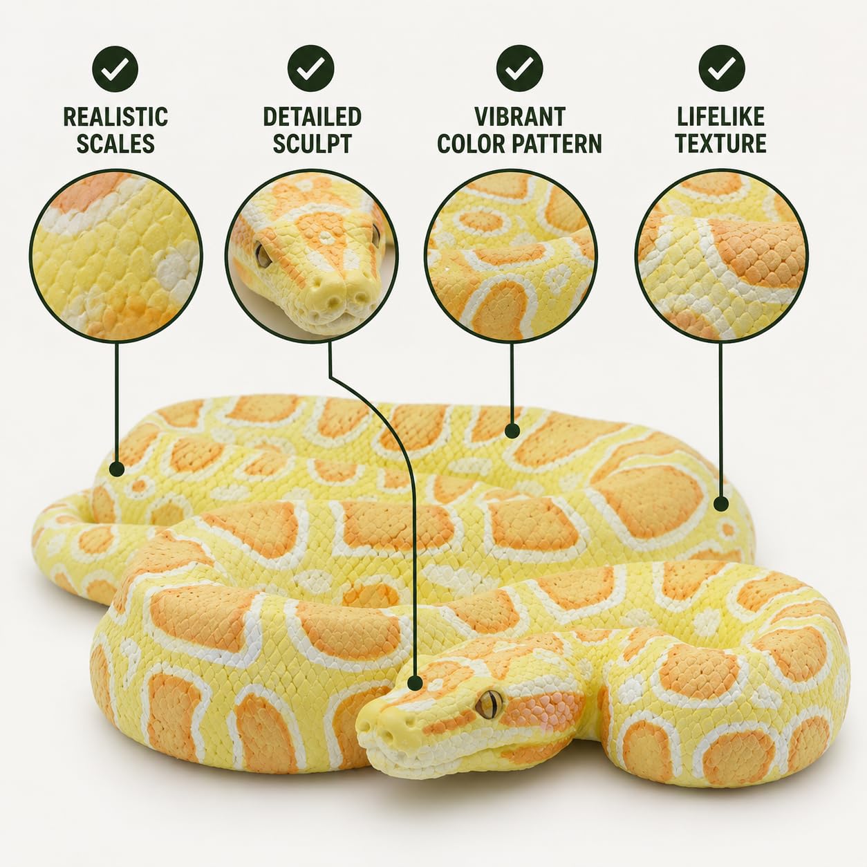 Safari Ltd. détail de la peinture montrant nuances albinos et rendu naturel
