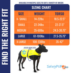 SafetyPUP XD gros plan du tissu et bandes réfléchissantes durables