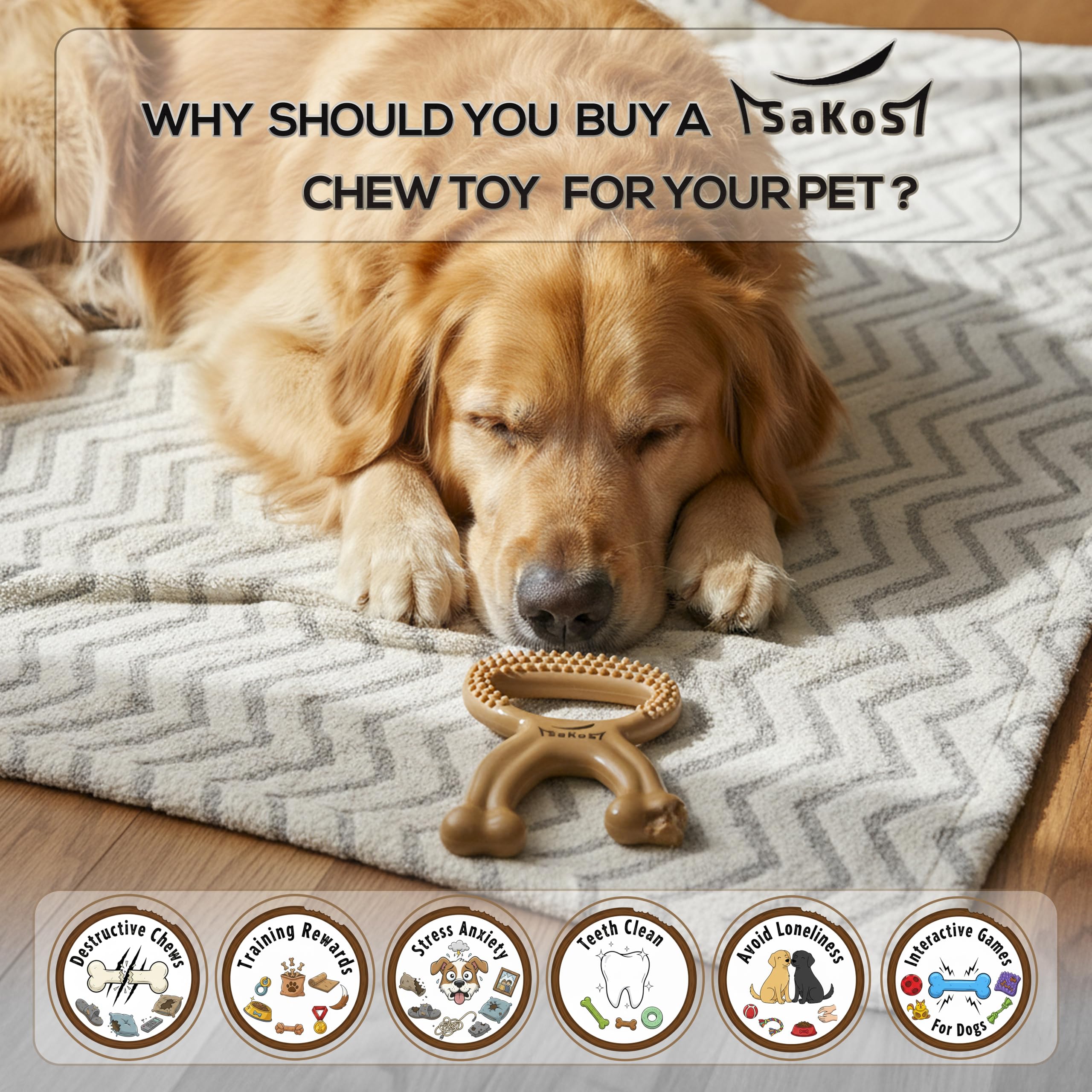 SAKOS Chew Buddy comparé à une balle pour visualiser la taille