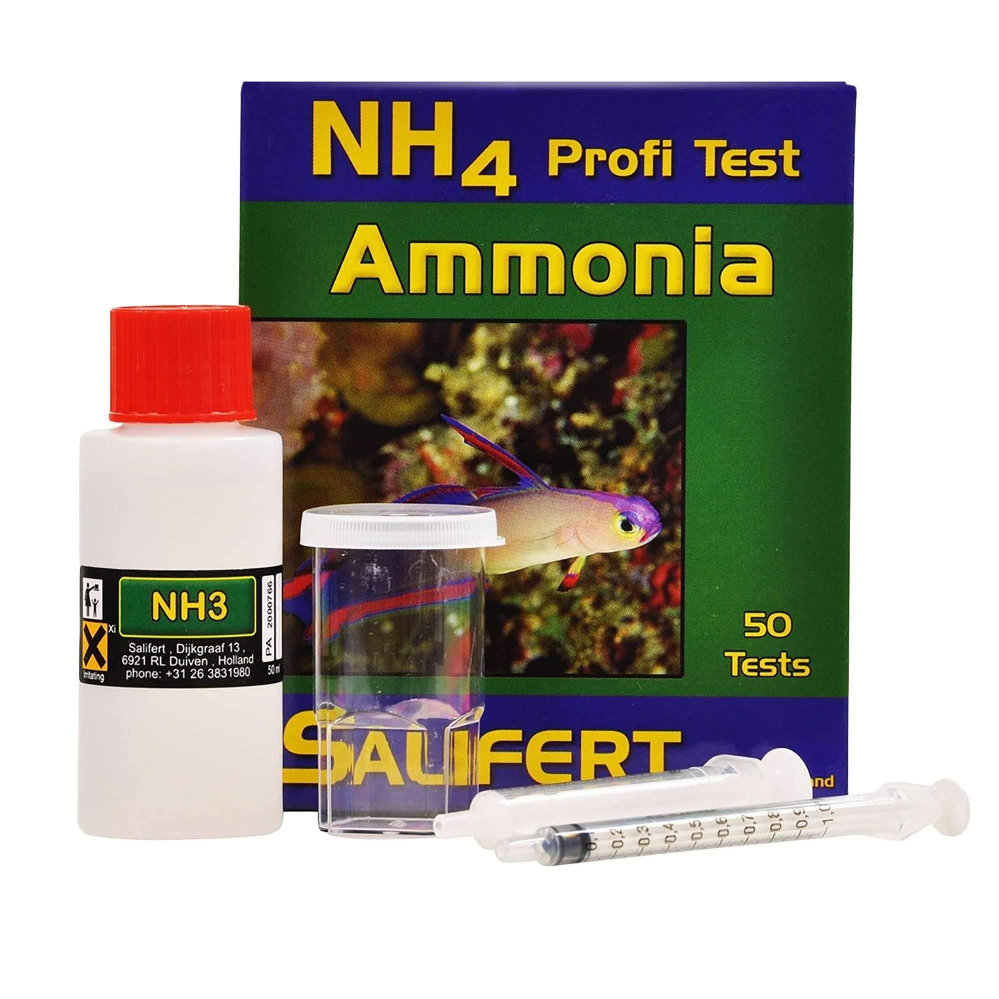 Salifert emballage AMPT montrant contenu et précision pour tests d'ammoniaque