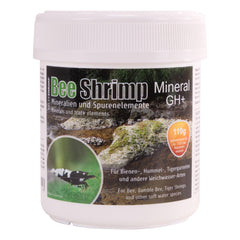 SALTYSHRIMP boîte avant Bee Shrimp Mineral GH+ montrant emballage et bénéfice dosage