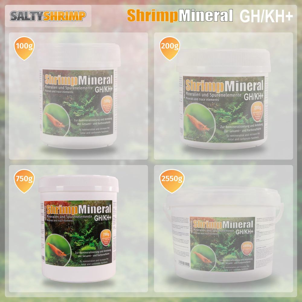 SALTYSHRIMP étiquette détails ingrédients et ratio GH/KH pour confiance