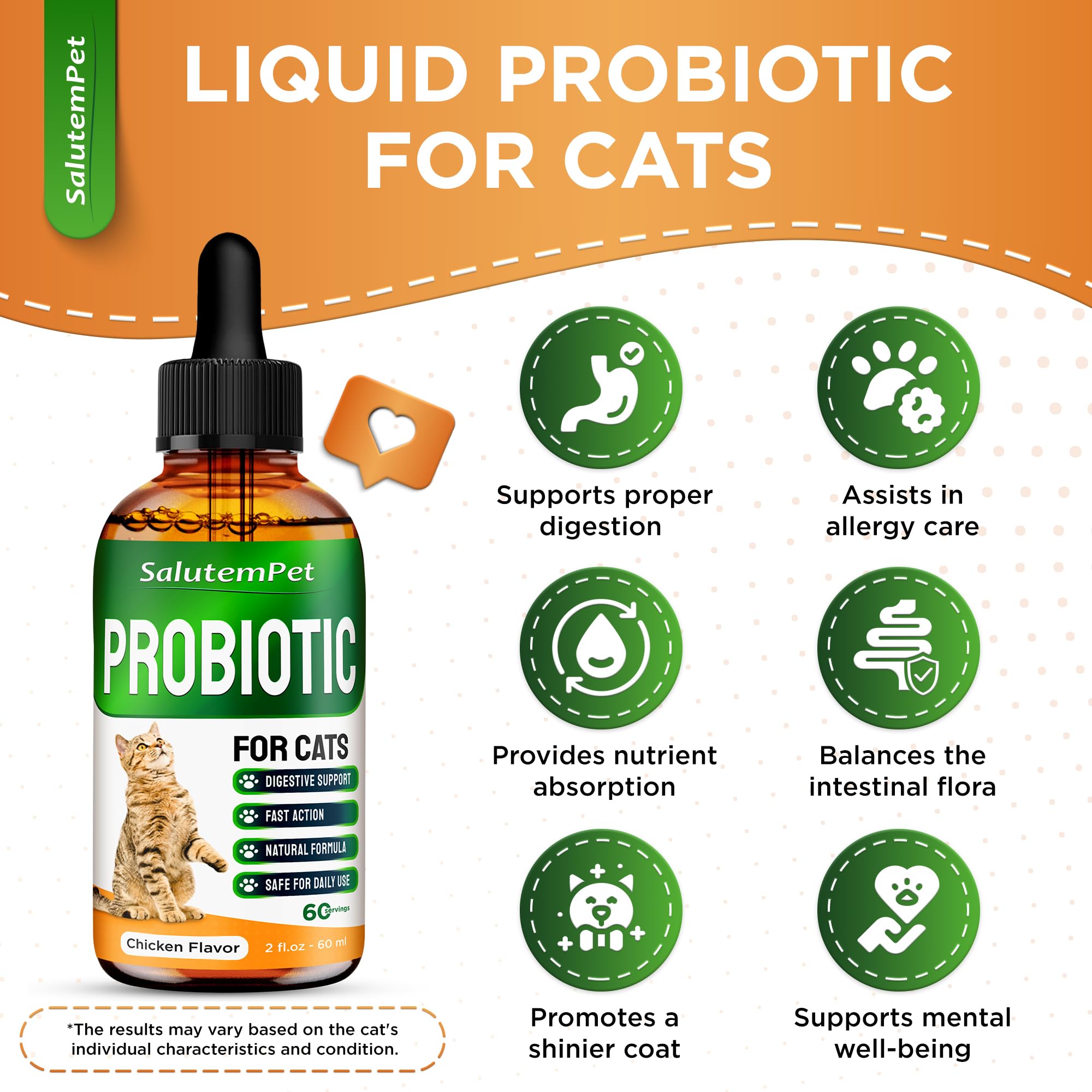 SalutemPet étiquette lisible affichant prébiotiques et probiotiques bénéfiques