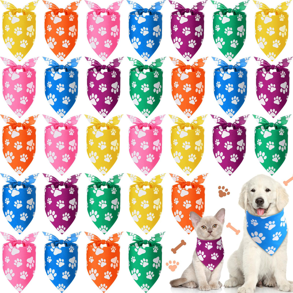 Sanwuta lot de 30 bandanas colorés, polyvalence pour fêtes