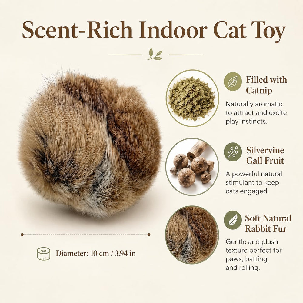 Chat jouant avec la balle Satomofu favorisant exercice et stimulation mentale
