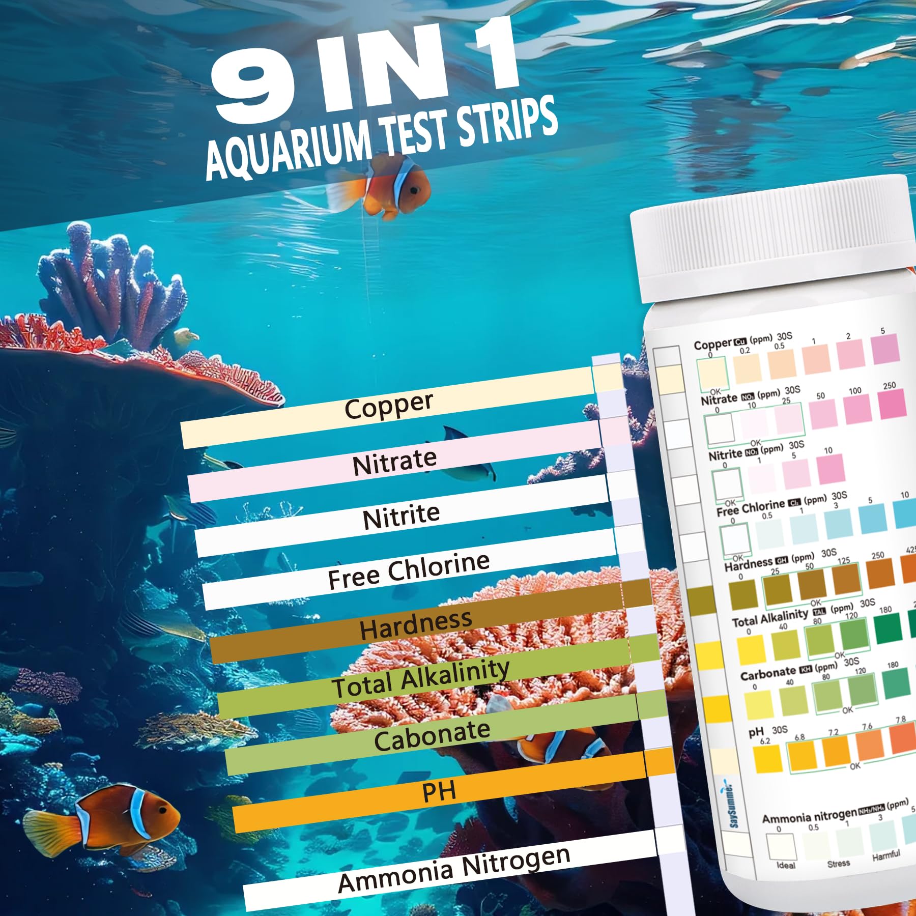 SaySummer bandelette gros plan montrant zones réactives et lecture précise