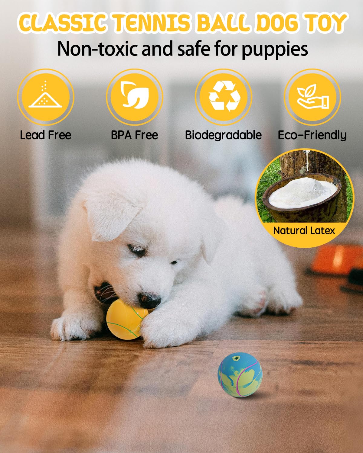 SCHITEC chiot joue avec balle montrant stimulation interactive