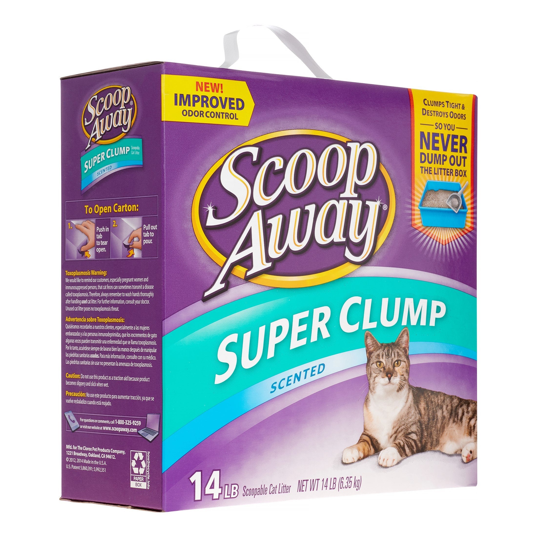 Scoop Away gros plan sur la texture des granulés illustrant l'absorption et la formation de mottes