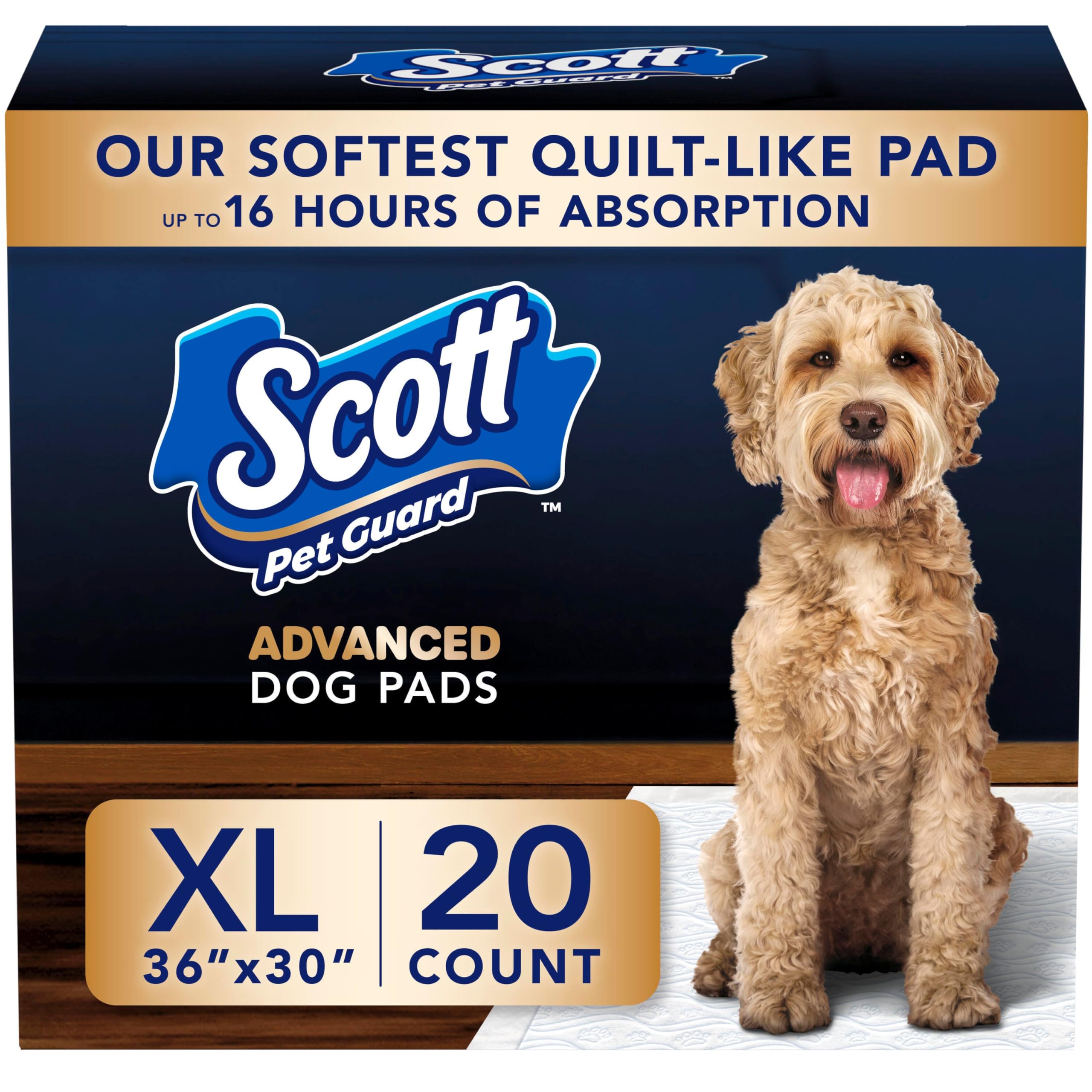 Scott Pet Guard paquet face avant montrant la taille XL et protection pour sols