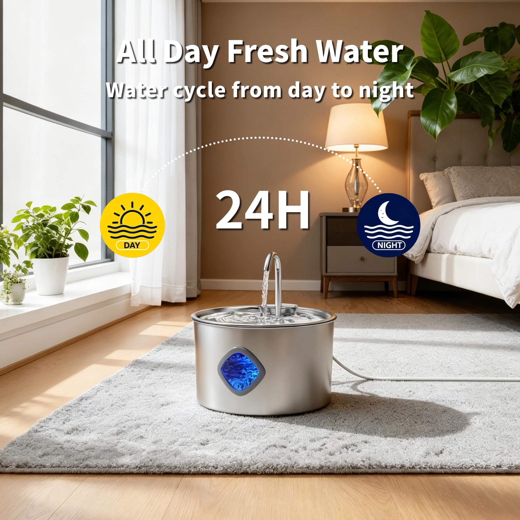 Sddiokyc filtre multi-étapes illustré, purifie eau et retient poils