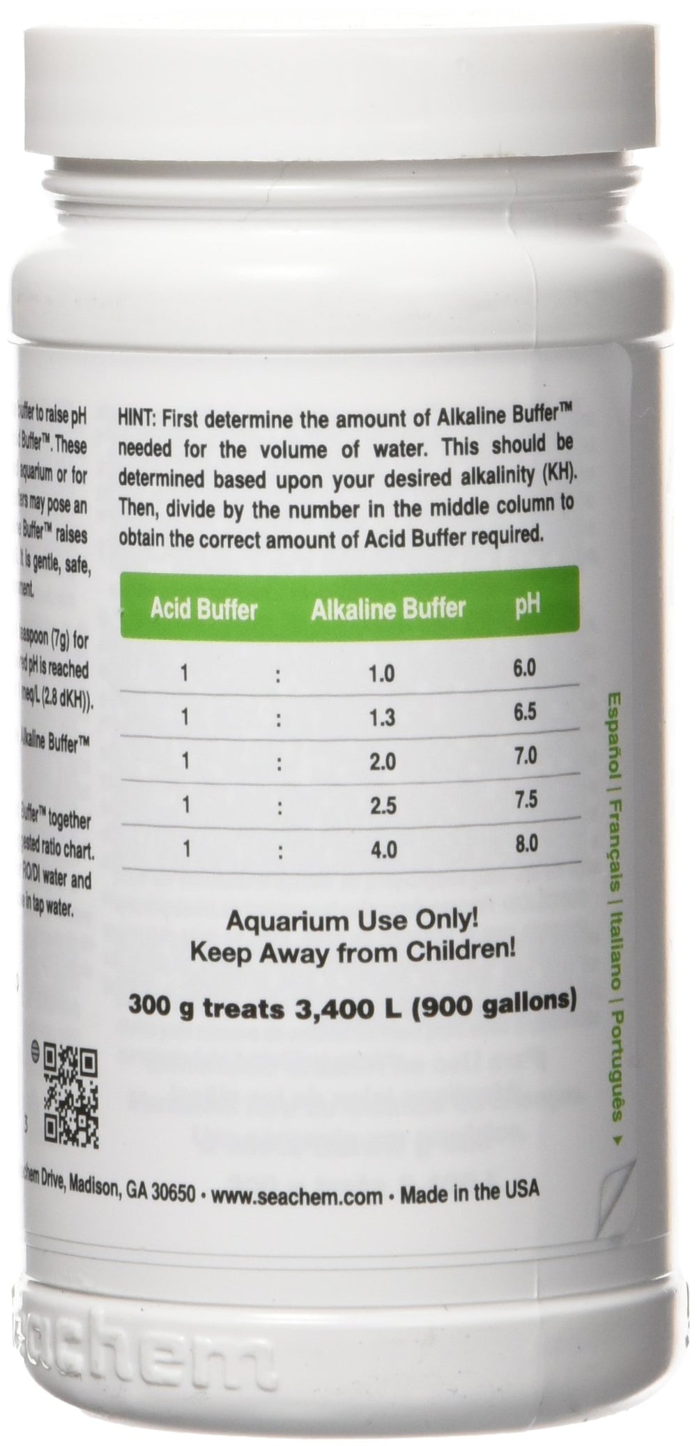 Seachem Alkaline Buffer en usage avec cuillère doseuse et test de pH rapide