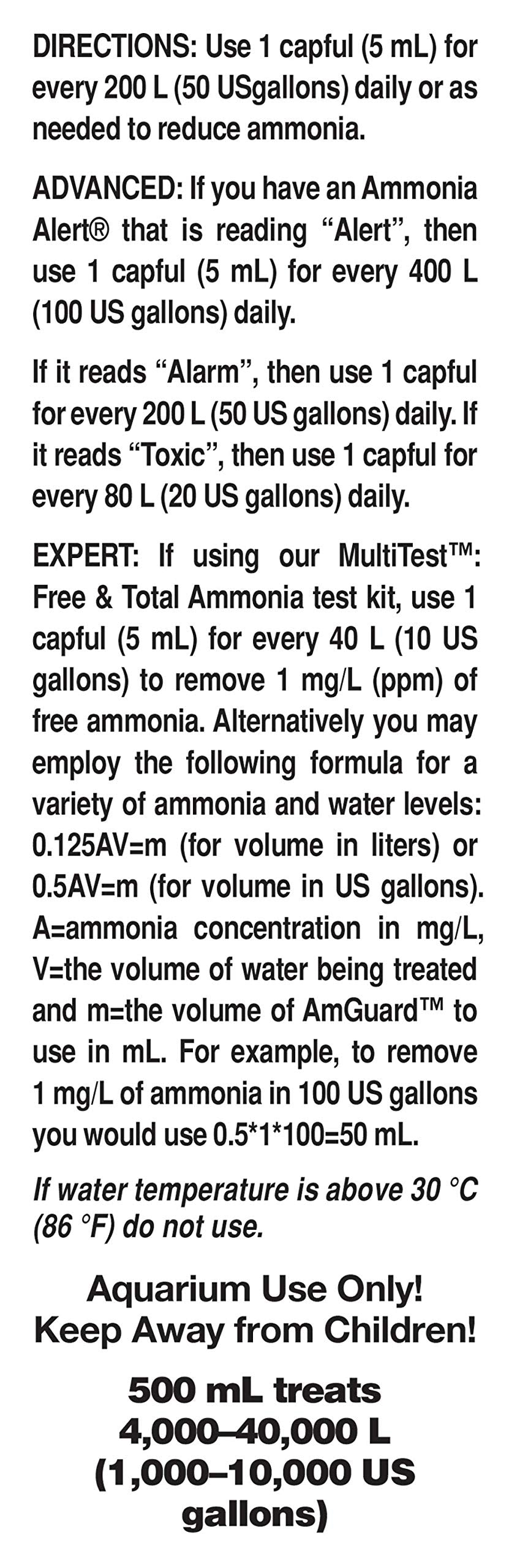 Seachem AmGuard bouchon doseur pratique garantissant dosage précis