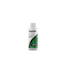 Seachem Flourish emballage face montrant flacon et design utile
