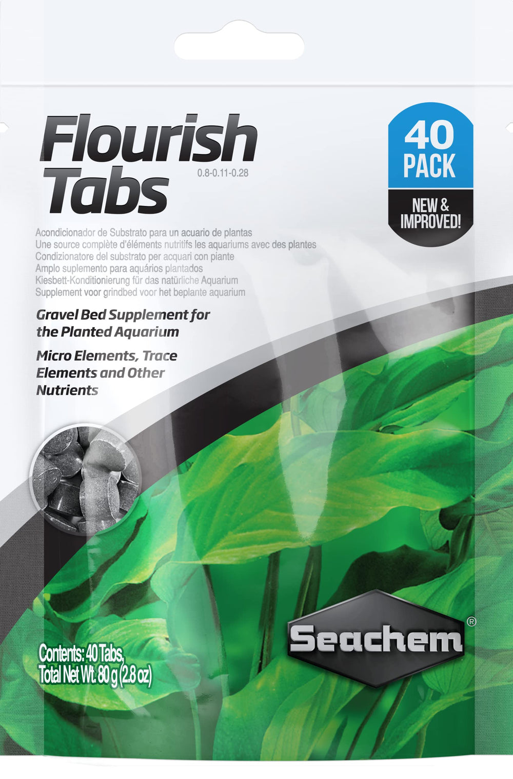 Seachem Flourish Tabs emballage avant montrant quantité et informations produit, facilite achat