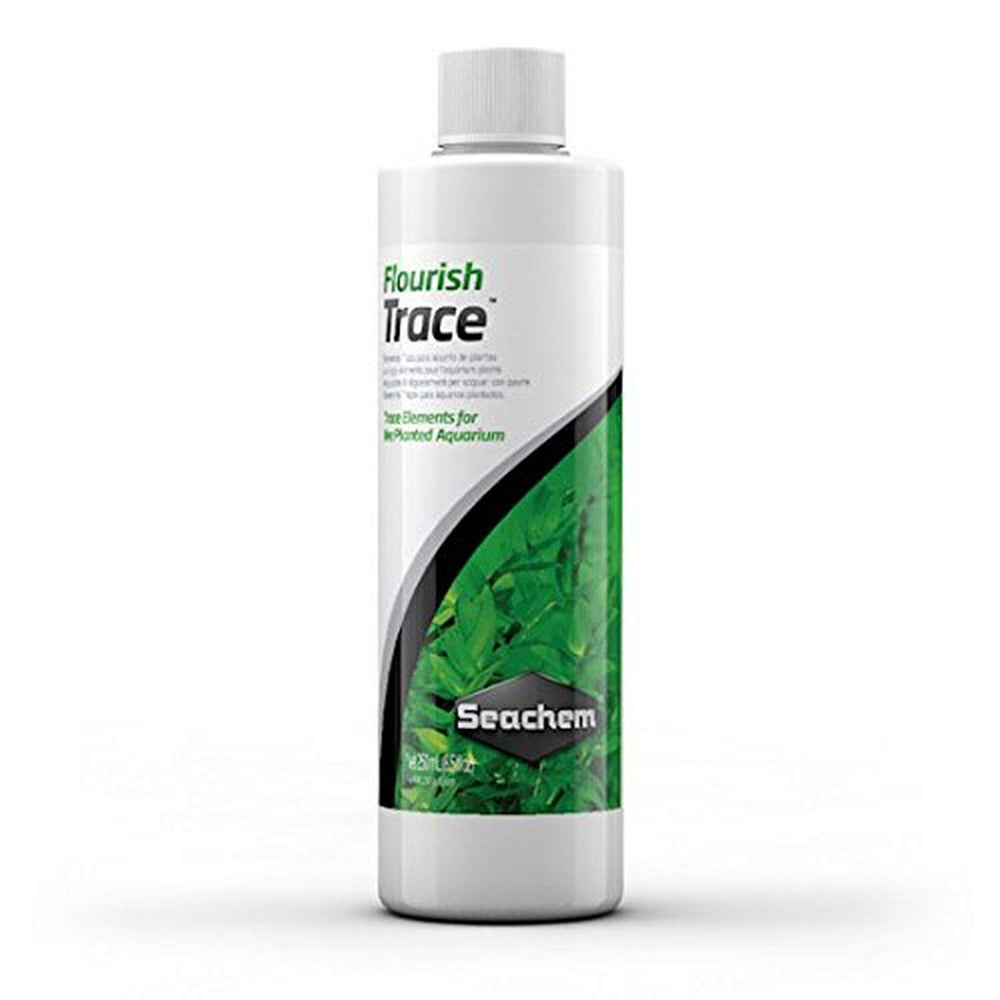 Seachem Flourish Trace packaging avant 500ml montrant flacon pratique