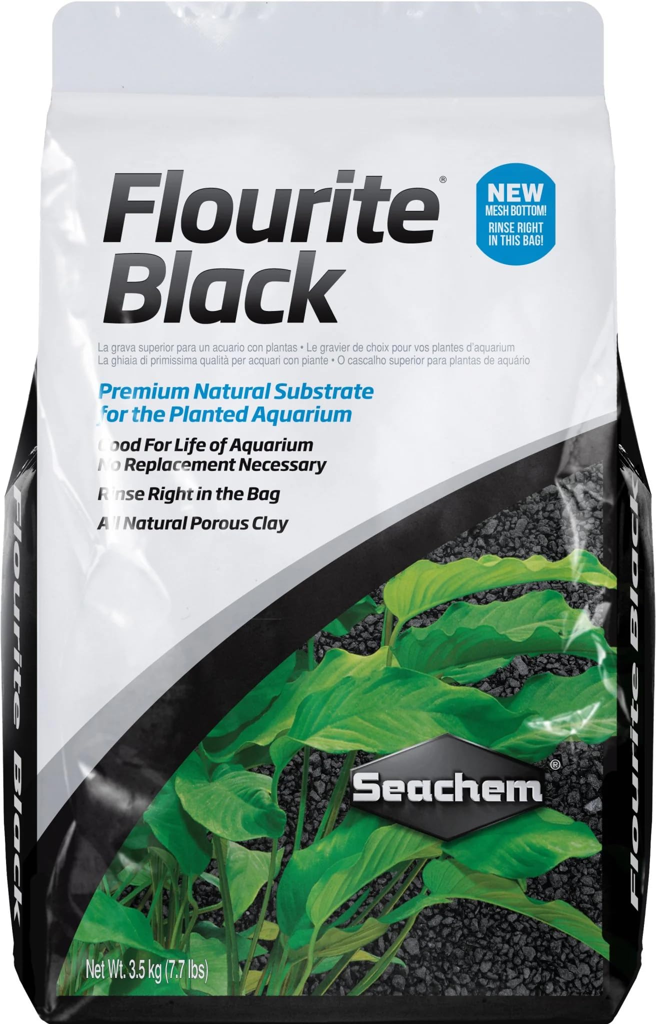 Seachem Flourite Black sac avant montrant format 3,5 kg et finition élégante