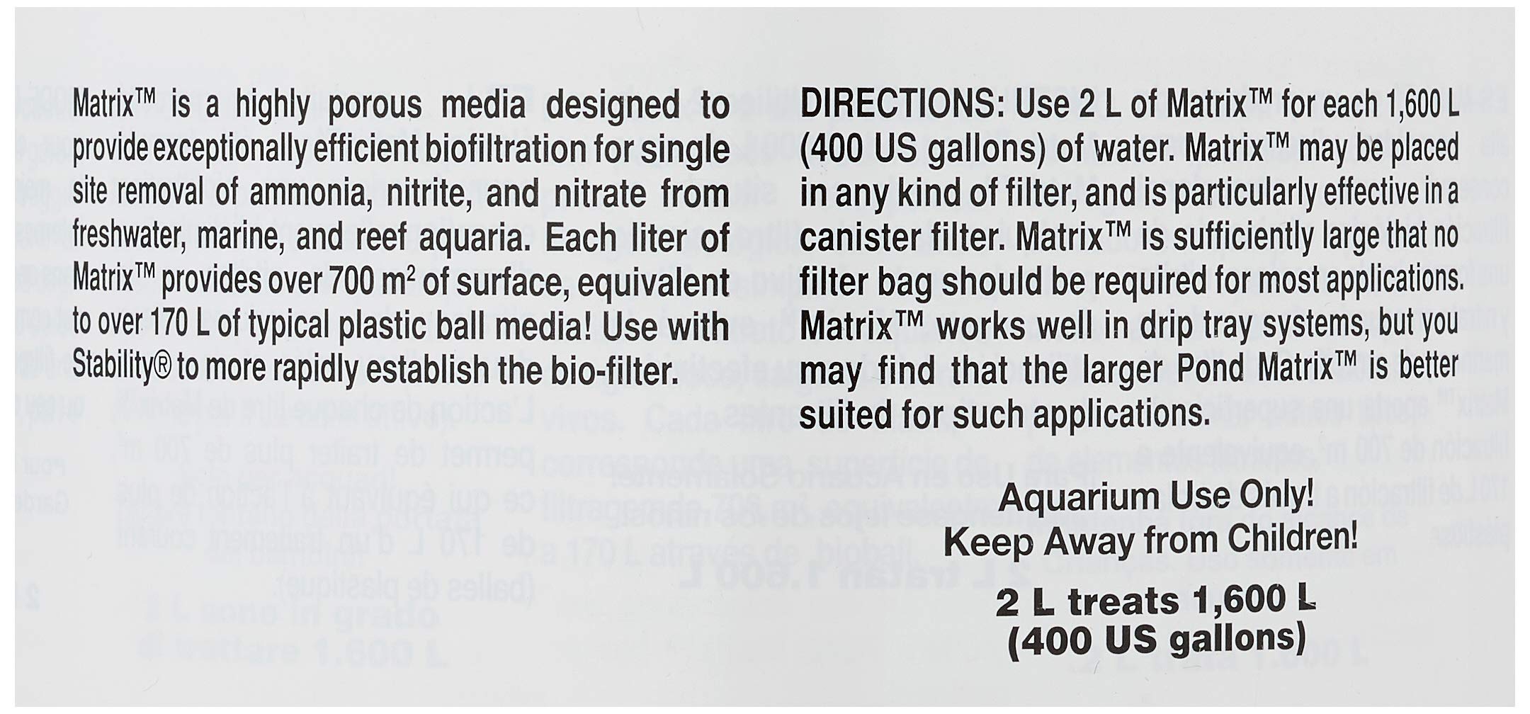 Seachem Matrix installé dans un filtre canister améliorant filtration biologique