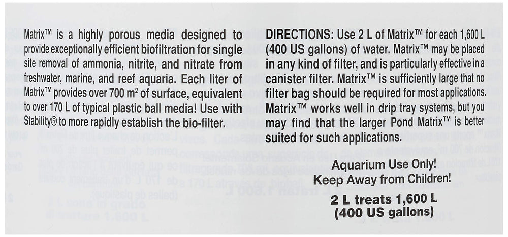 Seachem Matrix installé dans un filtre canister améliorant filtration biologique