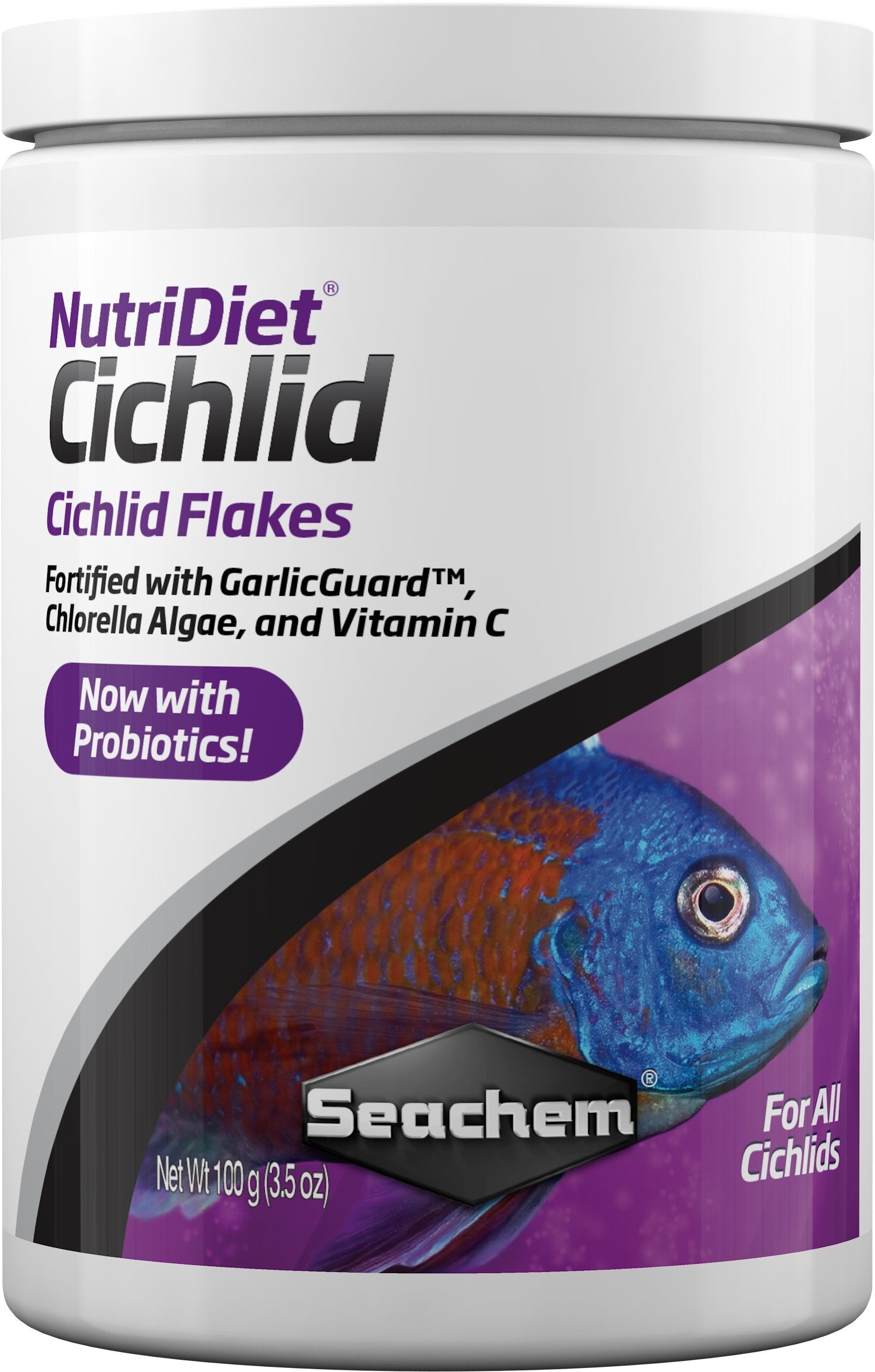 Seachem NutriDiet flocons paquet recto montrant l'étiquette et bénéfice nutritionnel
