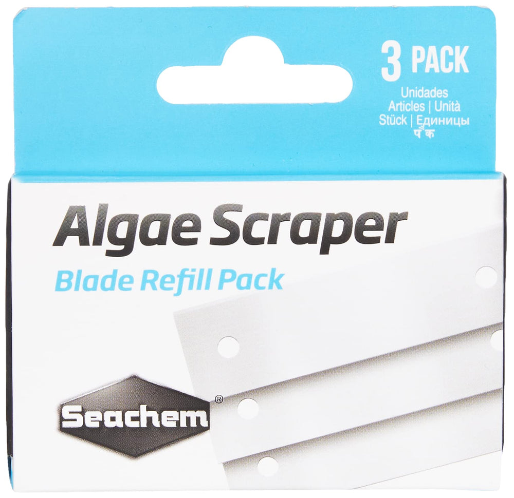 Seachem pack de trois lames métalliques pour verre, efficacité de nettoyage
