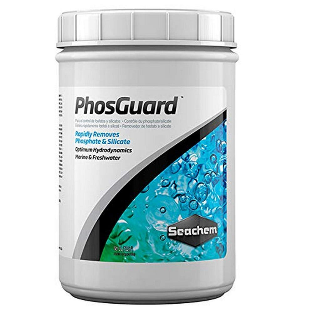 Seachem Phosguard 1L emballage avant montrant le produit et bénéfice purification rapide