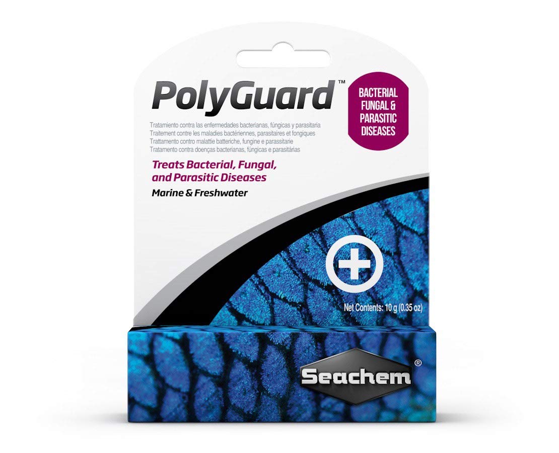 Seachem POLYGUARD emballage face montrant le conditionnement et l'avantage pratique