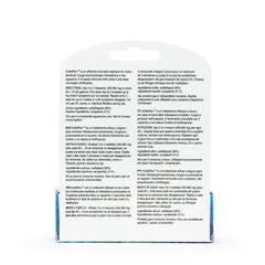 Boîte Seachem SulfaPlex 10 g posée à côté d'un mètre pour comparaison de taille pratique