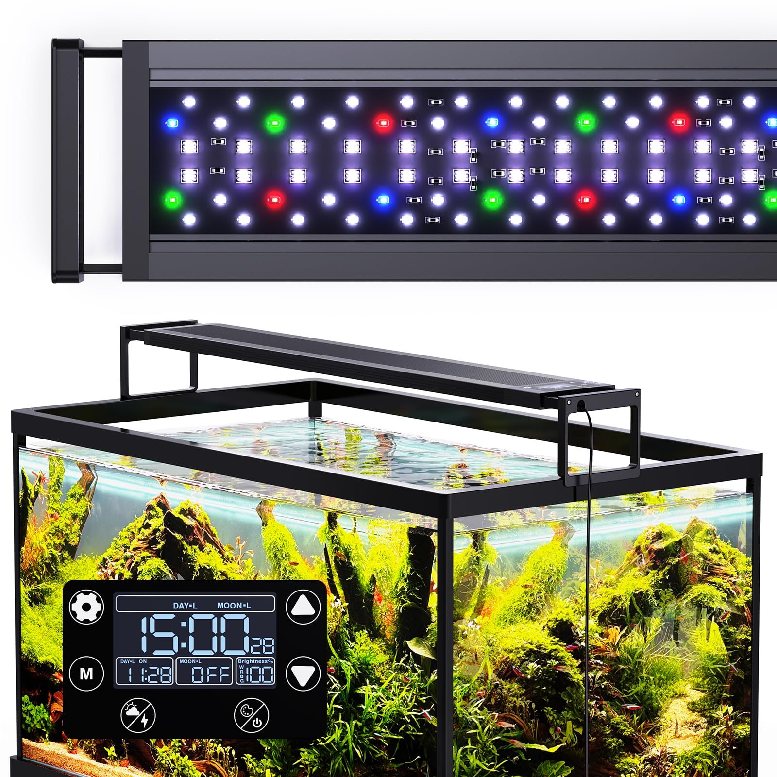 SEAOURA vue de face du plafonnier montrant design et fixation, installation simple