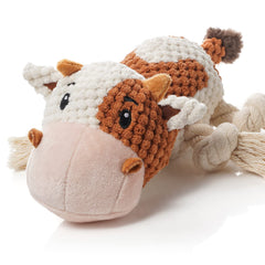 Sedioso peluche vache face avant montrant design mignon et maniabilité