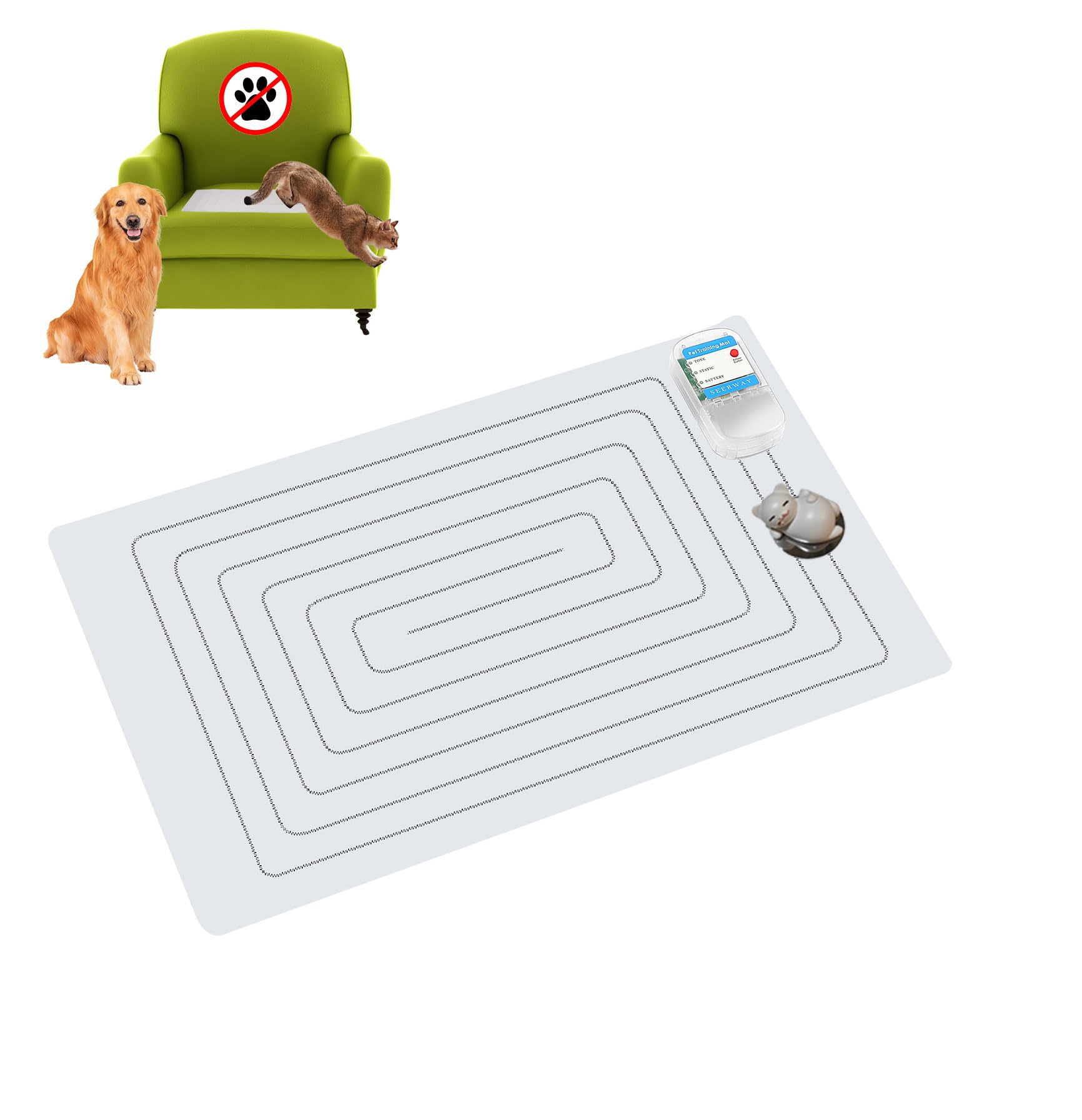 SEERWAY vue frontale du tapis montrant le design et la surface, contrôle facilité