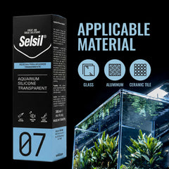 selsil joint appliqué sur verre d'aquarium garantissant étanchéité sûre