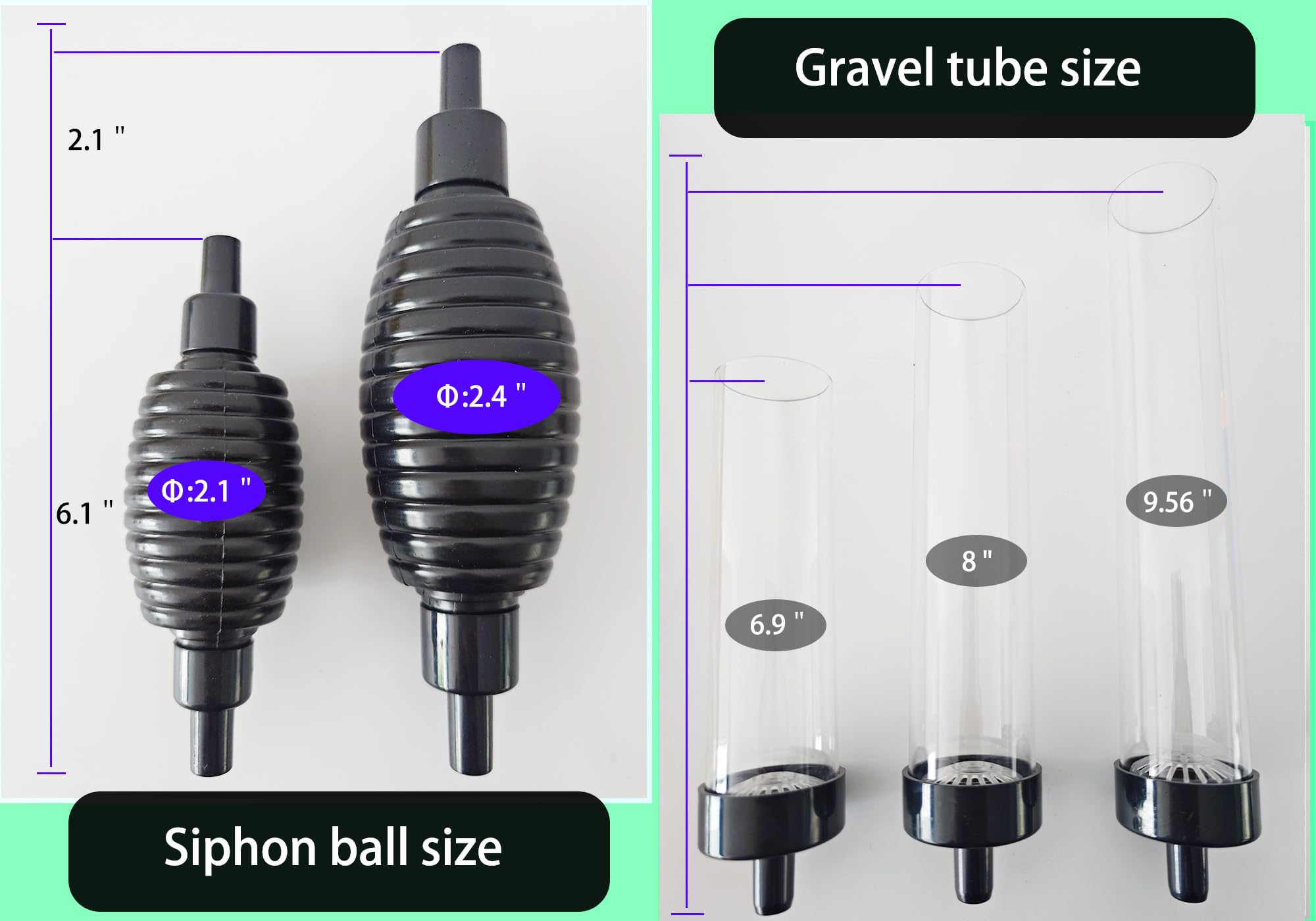 Seltomer siphon utilisé dans un aquarium pour changer l'eau proprement