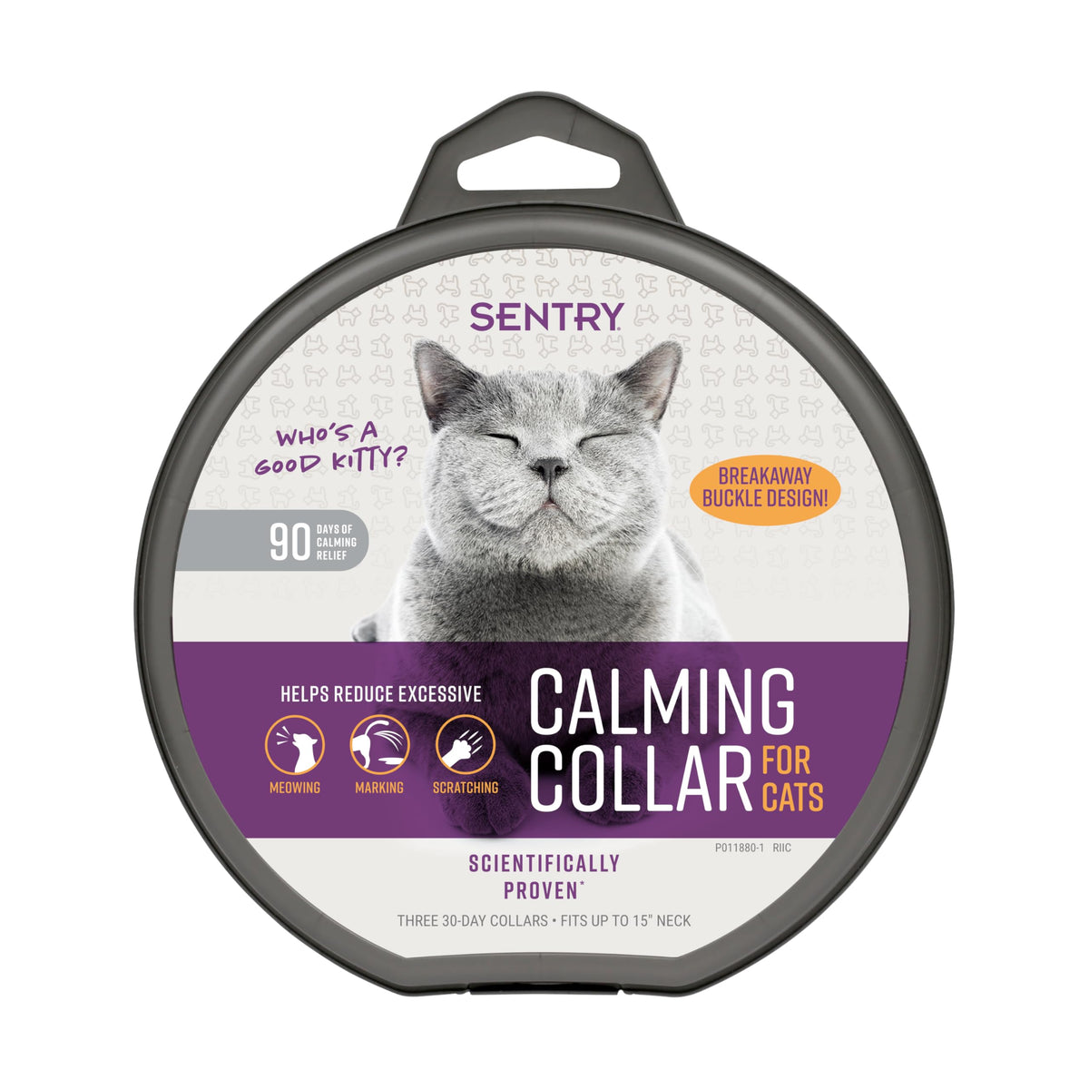 Sentry collier calme packaging avant montrant le pack et bénéfice apaisant