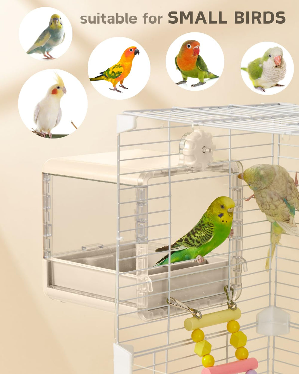 septillar fixation sur cage stable assurant sécurité des oiseaux