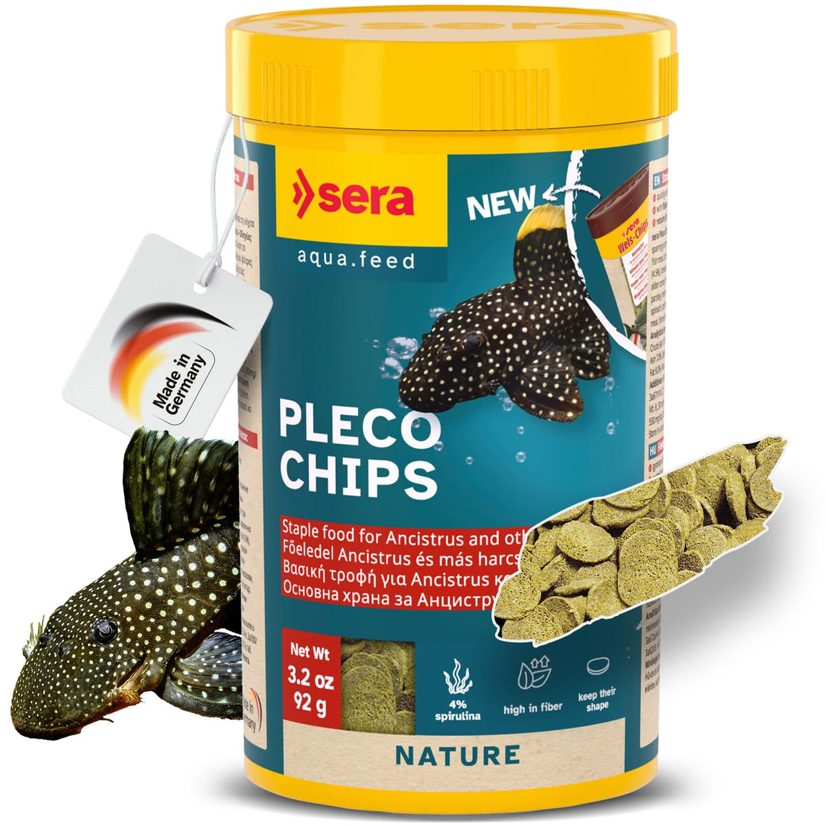 Sera Pleco Chips emballage avant, présentation claire et informations produit