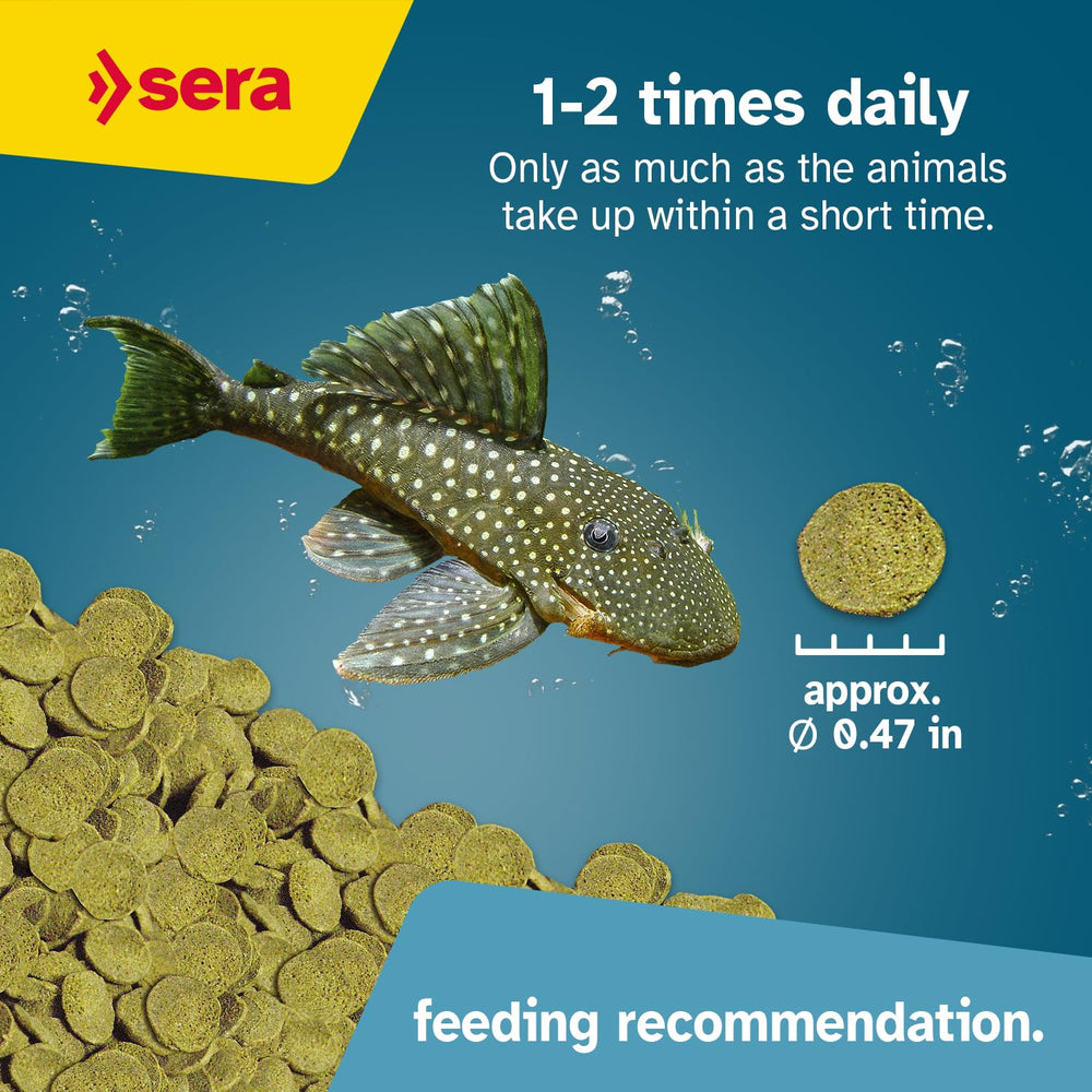 Sera Pleco Chips pastille dans la main, idée de taille et manipulation pratique