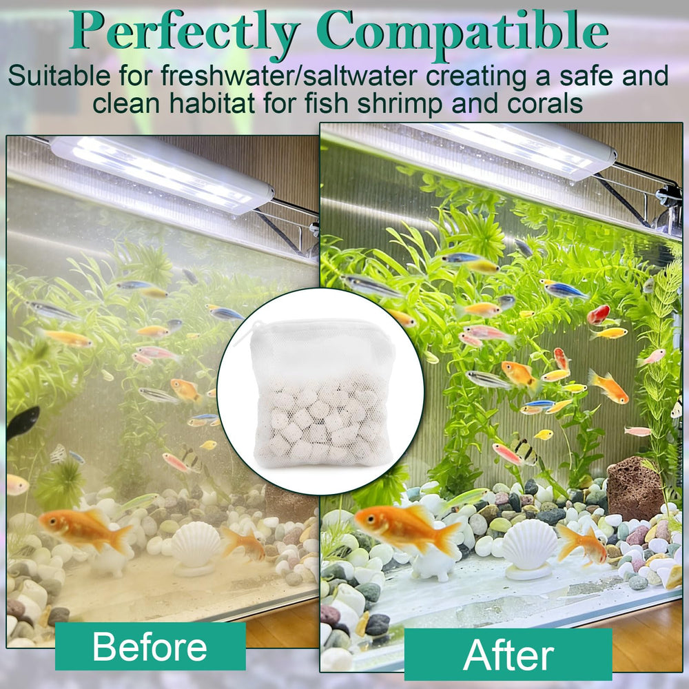 SHAHN sachet en place dans un nano aquarium illustrant usage pratique