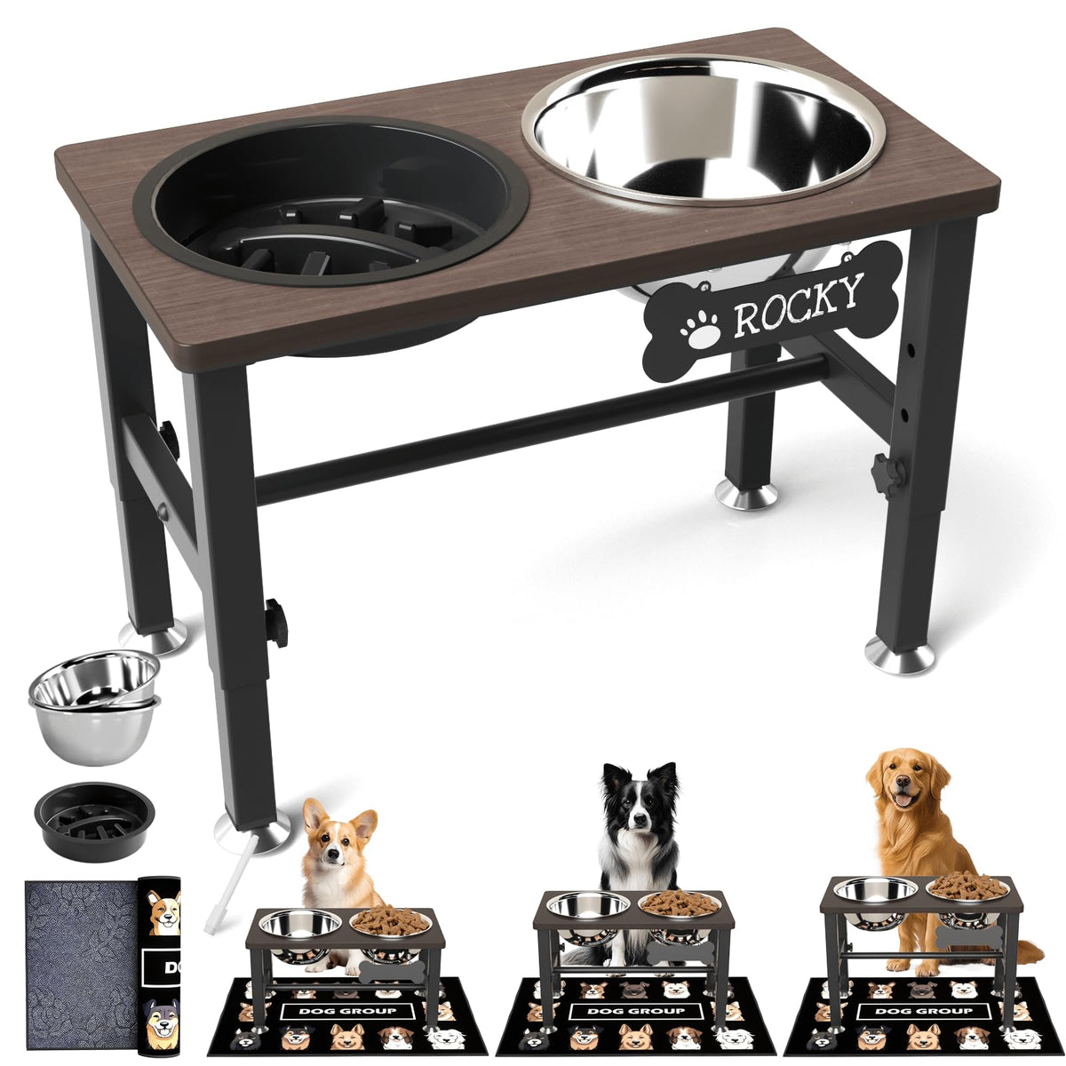SHAINFUN support de gamelles face montrant stabilité et gain de posture