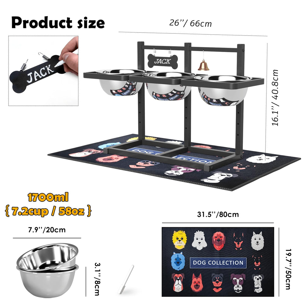 SHAINFUN tapis anti-débordement recueillant eau et croquettes