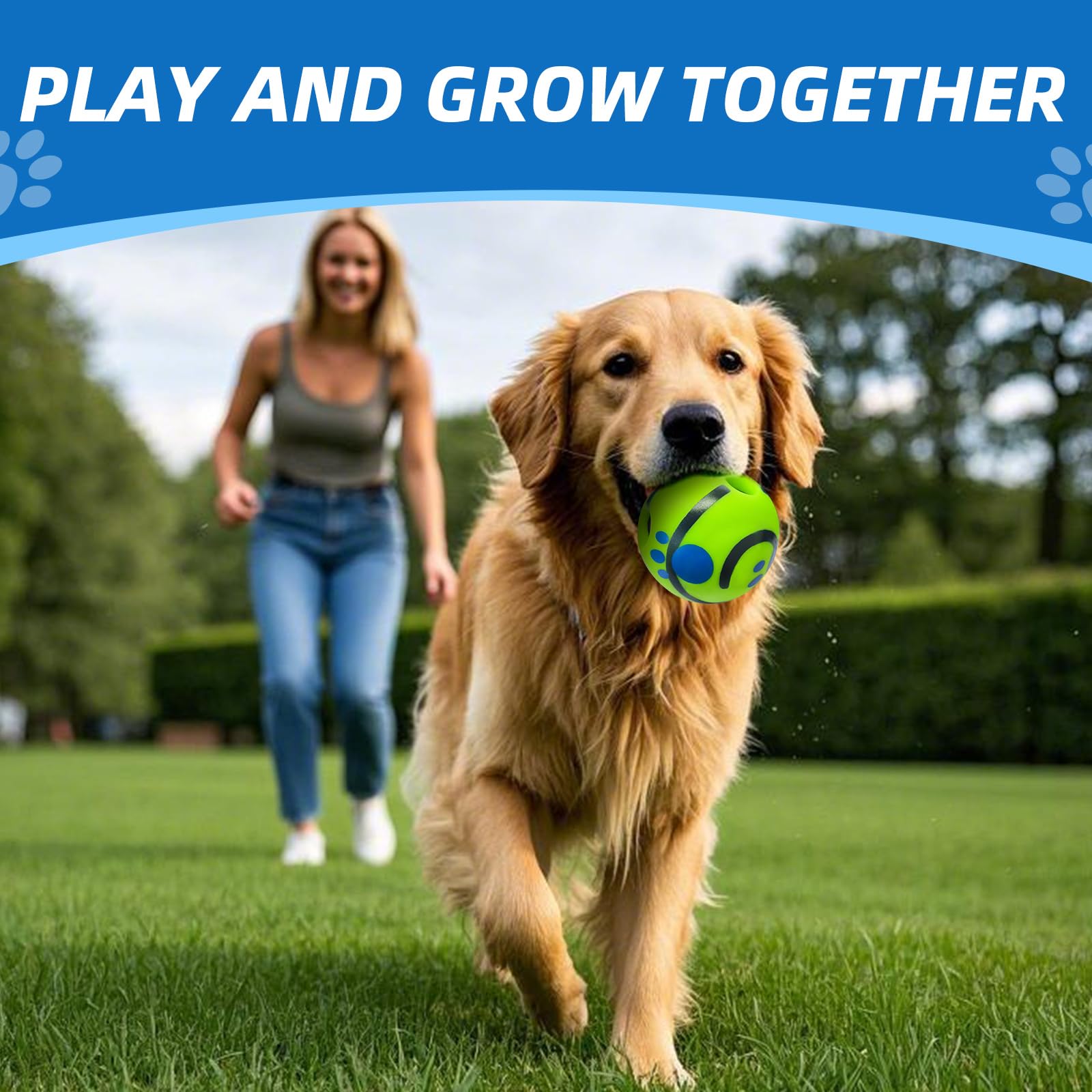 SHAKE AND LAUGH balle en jeu dans un parc, encourage l'exercice et la poursuite