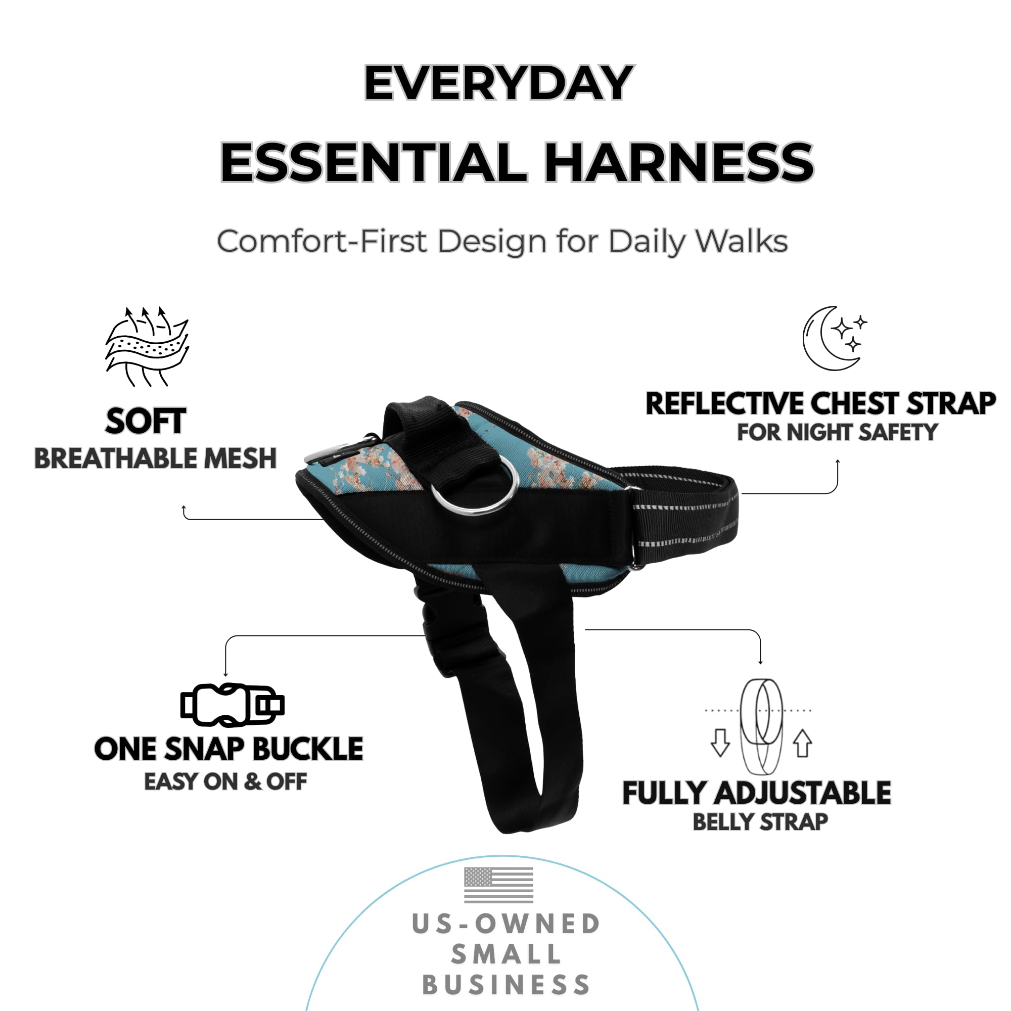 SHAWNCO vue arrière montrant la poignée nylon, contrôle rapide lors des promenades