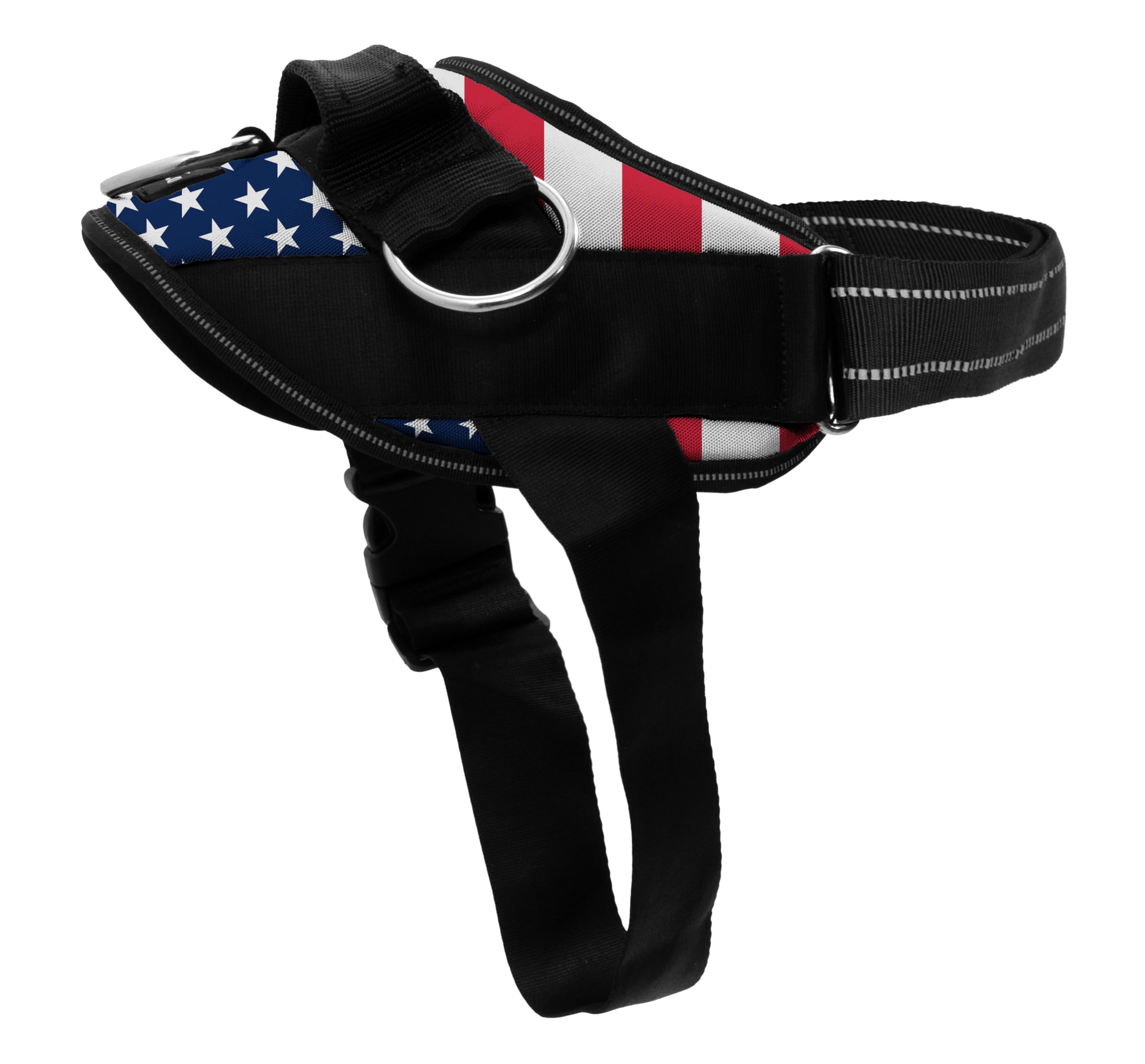 SHAWNCO vue frontale du harnais Stars and Stripes, maintien visible