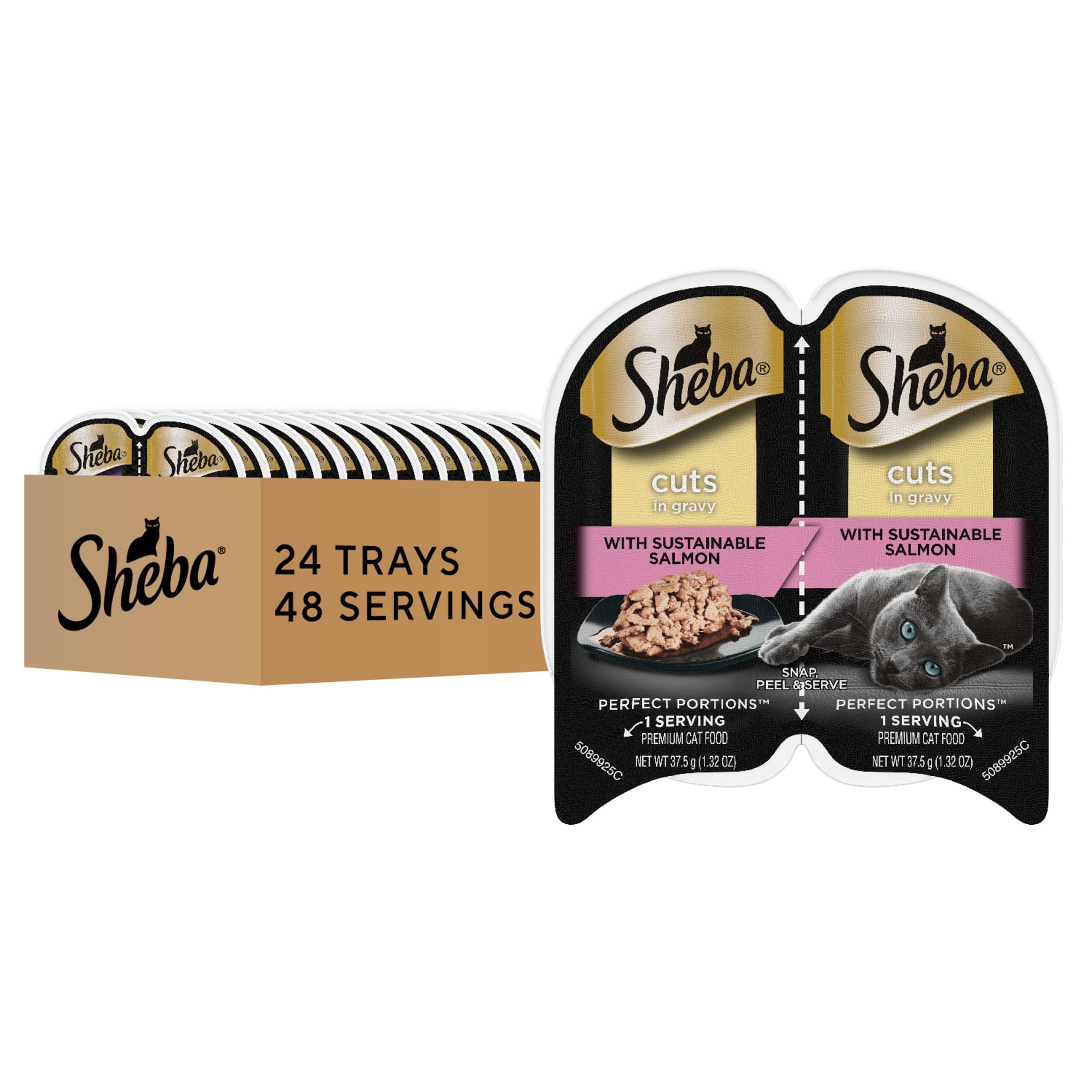Sheba emballage avant montrant pack 24 et bénéfice praticité