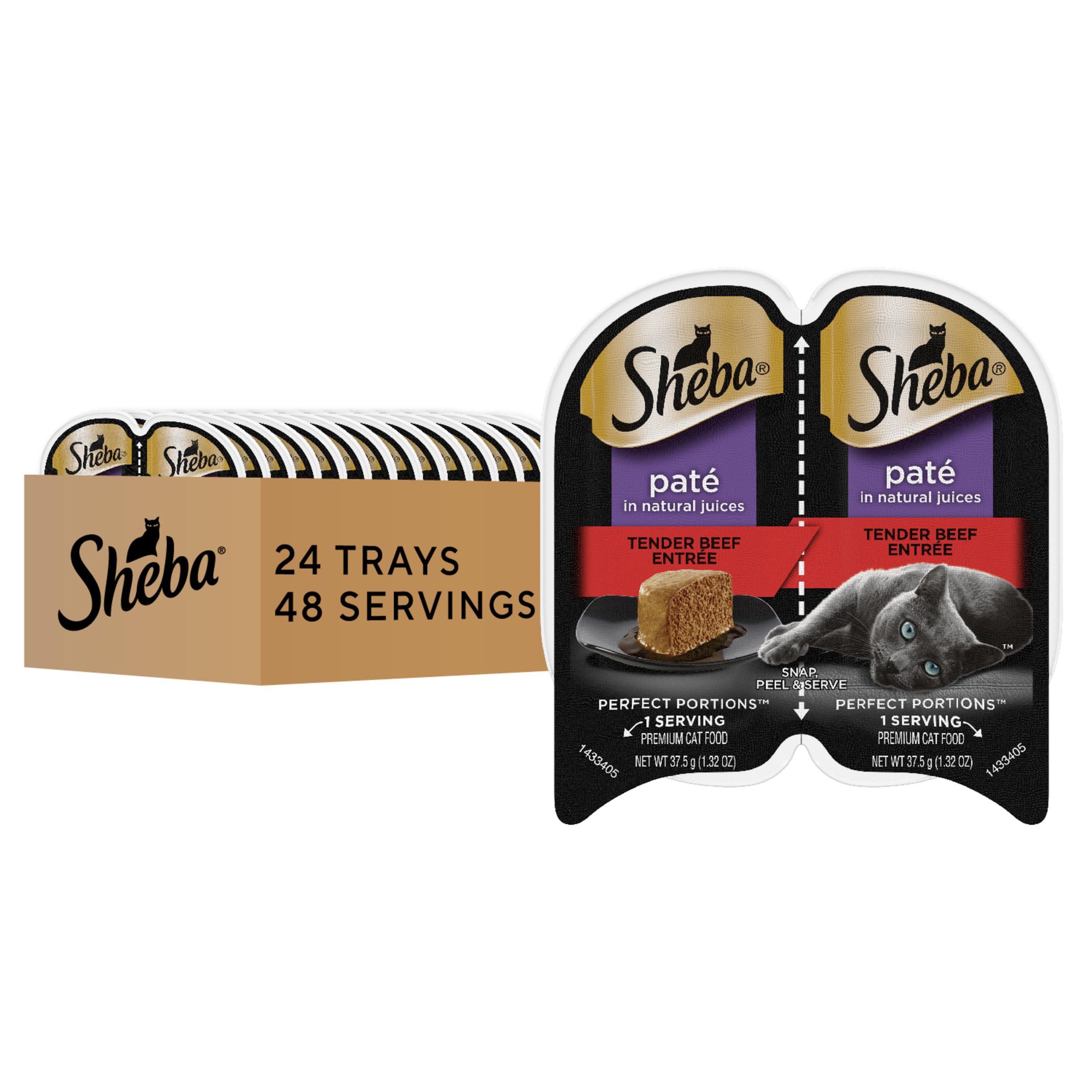 Sheba emballage frontal Tender Beef montrant format pratique